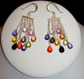 Sterling Silver Earrings with Multi-colored Zircon