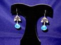 Sterling Silver Earrings with Blue Chalcedony and Moonstones