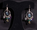 Sterling Silver Earrings with Assorted Genuine Gems