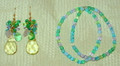Stretchy Bracelet and Gold-filled Earrings with Resin Beads and Gem stones