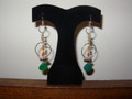 Sterling Silver Earrings with Green Chalcedony, Citrine, Smoky Quartz and Carnelian stones