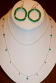 Sterling Silver Necklace and Earrings with Green Onyx