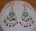Sterling Silver Earrings with Blue Chalcedony and Assorted stones