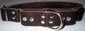 1" Chocolare Brown Leather Collar with Clear Crystals