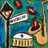 Football - New Orleans mini painting