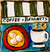 Coffee & Beignets mini painting