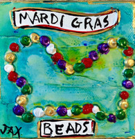 Mardi Gras Beads mini painting