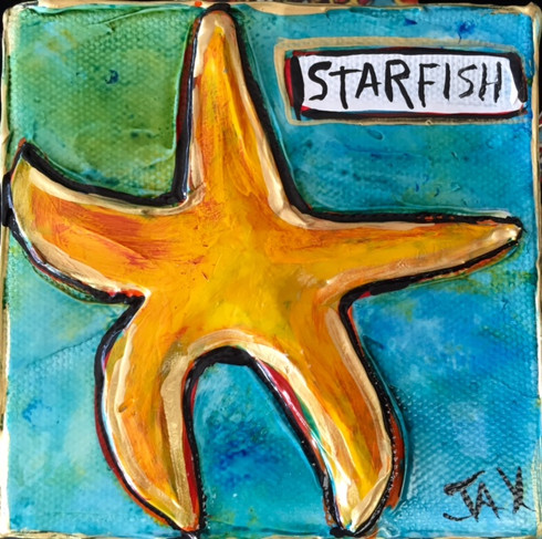 Starfish Mini Painting 
New Orleans paintings
New Orleans Art
New Orleans Gifts