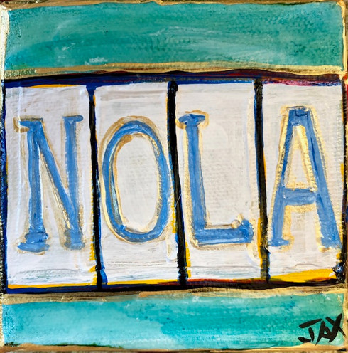 Nola Sign Mini Painting - New Orleans Art