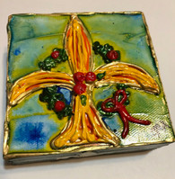 Christmas Fleur de Lis Mini Painting