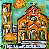 Our Lady of the Lake Mini Painting, New Orleans Art