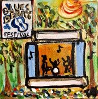 Blues Berry Festival Mini Painting