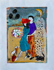 'Lover's Moon' - Original Artwork on Watercolor Paper