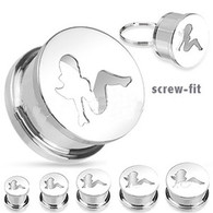 PSSCR47 316L Surgical Steel Hollow Sexy Woman Screw Fit Tunnel
