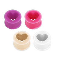 PXSH Ultra Flexible Silicone Double Flat Flared Hollow Heart Plug