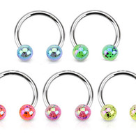 HA52 Horseshoe with Aurora Borealis Coating