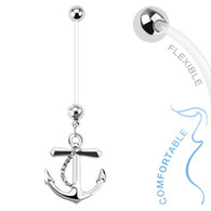 Anchor Dangle Bio Flex Pregnancy Navel Ring NPG15237