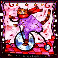 Cat on Bike Tile Trivet