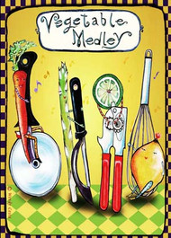 Wendy Costa glass cutting board Vegetable Medley