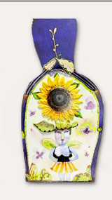 Sunflower Queen with bluebird original painting