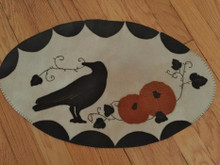 October Crow - wool penny rug