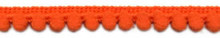 Baby Pompom Fringe - 3/8" - poly - orange