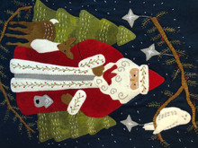 St,Nicholas,wall,hanging,wool,appliqué,hand,embroidery,designer, Carried,Away,Designs,kit,Auntie,Jus,Quilt,Shoppe