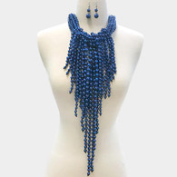 Blue Pearl Layered Necklace Set
