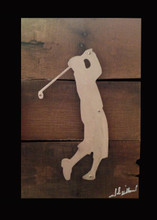 Reclaimed Wood with Metal Legend Golfer