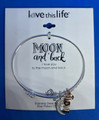 NEW 2018 LOVE THIS LIFE "MOON AND BACK" BANGLE SILVER PLATED CHARMS BRACELET