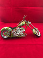 ORANGE COUNTY CHOPPERS MOTORCYCLE IRIDESCENT GREEN & SILVER DIECAST BY TOY ZONE