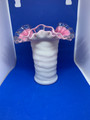 1940-1967 SILVERCAST PINK AND WHITE GLASS RUFFLED VASE