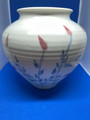 VINTAGE HANDMADE BLUE AND RED ACCENTED POTTERY