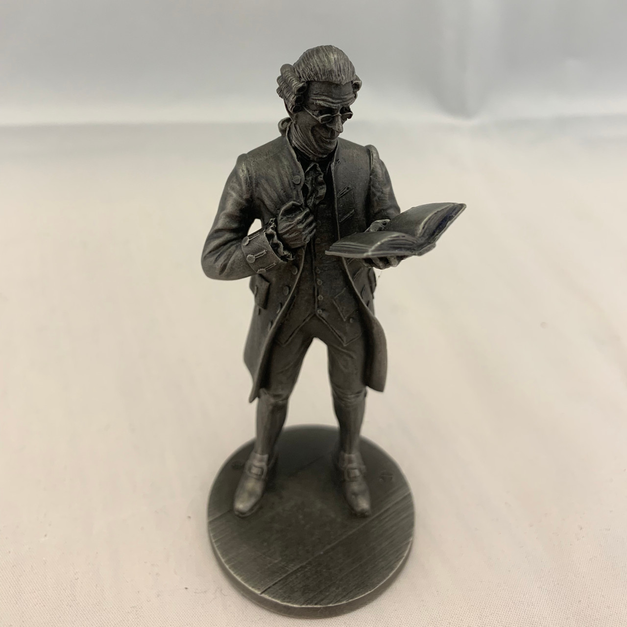 1974 THE FRANKLIN MINT "THE SCHOOLMASTER" FINE PEWTER FIGURINE TIQUETOCK