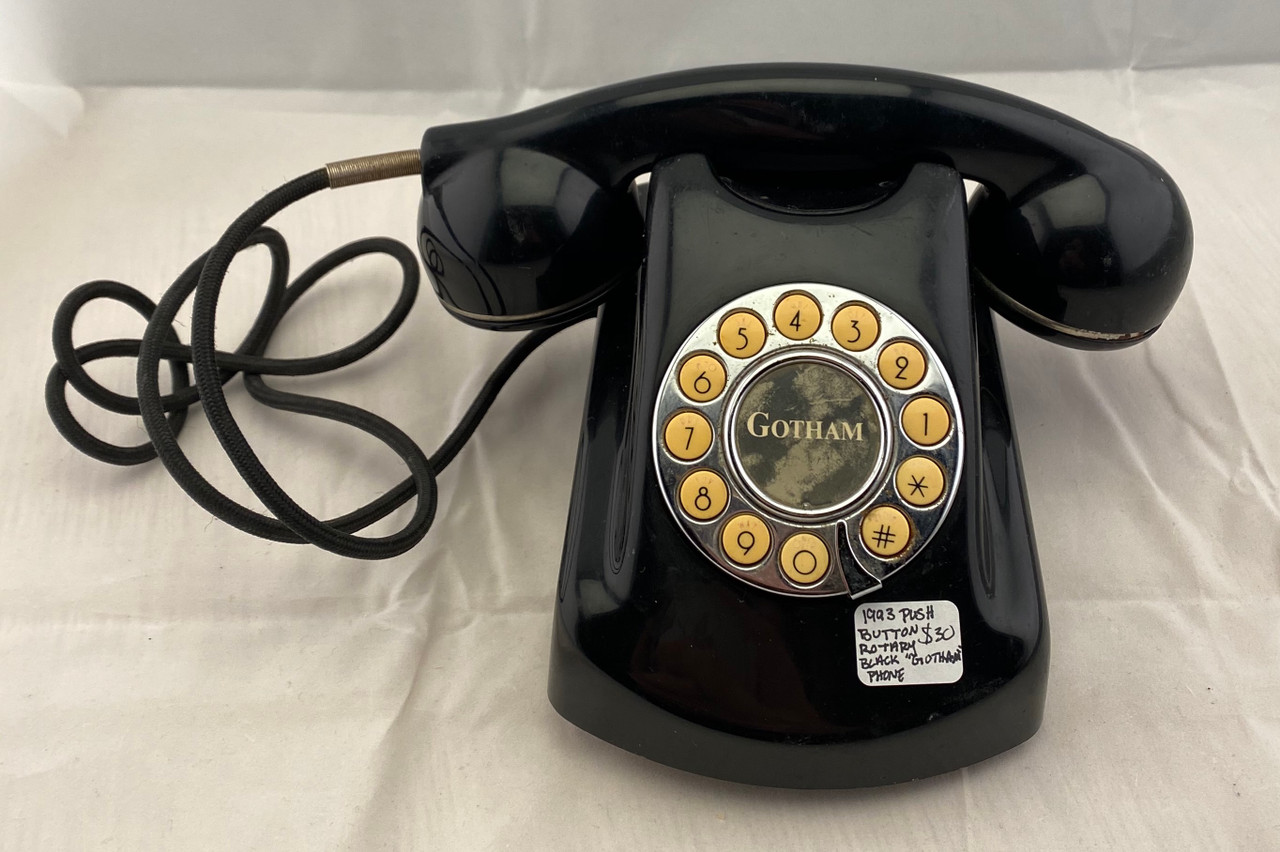 HTF! 1980s “BATMAN & ROBIN” GOTHAM BAT CAVE PUSH BUTTON LANDLINE PHONE  (WWTTON) - TIQUE-TOCK
