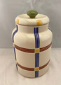 2006-2007 LONGABERGER MIXED BRIGHTS 8" TALL MEDIUM TWO QUART CERAMIC CANISTER