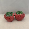 RARE!! VINTAGE CEMAR POTTERY (LOS ANGELES, CALIFORNIA) STRAWBERRY SALT AND PEPPER SHAKER SET