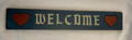 VINTAGE HANDCRAFTED COUNTRY BLUE WOODEN WELCOME SIGN