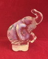 VINTAGE FENTON HAND PAINTED OPALESCENT GLASS ELEPHANT FIGURINE MADE IN AMERICA