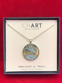 NEW IN BOX CHART METALWORKS PEWTER AND RESIN 18" PENDANT NECKLACE PINE POINT, ME