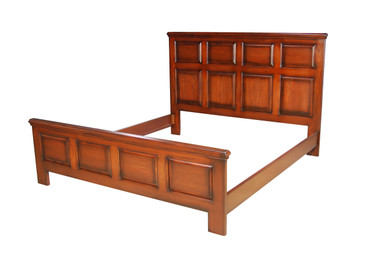 King size panel bed in Mahogany. Also available in other wood species and finishes.