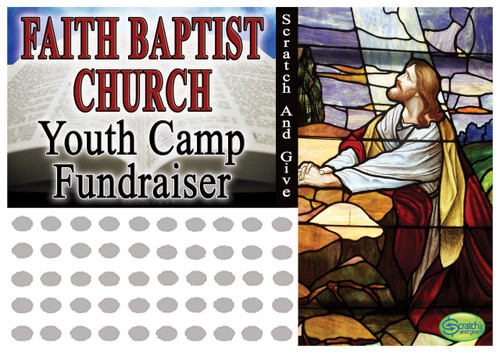 Church Scratch off Fundraiser Card will raise $100-$10,000.  Scratch off Card, Scratch off Fundraiser, Fundraising, Church, Youth Group, Donations, Fundraiser.