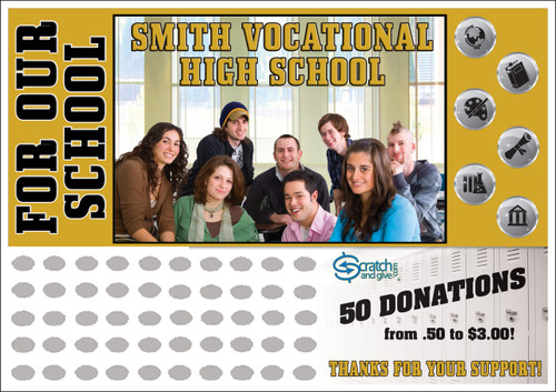 High School Scratch off Fundraiser Card will raise $100-$10,000.  Scratch off Card, Scratch off Fundraiser, Fundraising, School, Sports, High School, Class Fundraiser.