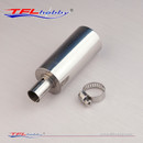 L=110 Stainless Steel Exhaust Pipe w/ Muffler and Clamp 504B80 for RC Gas Boat