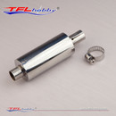 L=120 Stainless Steel Exhaust Pipe w/ Muffler and Clamp 504B81 for RC Gas Boat