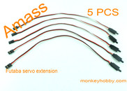 AMASS 30cm 22# Futaba extension wire, female with hook AM-2001H-2 (5pcs/bag)
