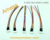 Amass 15cm 22# XH female connector Plug with PVC wire AM-1101B-4S (5pcs/bag)