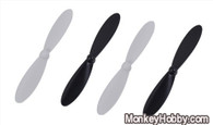 Hubsan H107-A02 Replacement Blades for X4 H107 RC Quadcopter - Black + White (4 PCS)