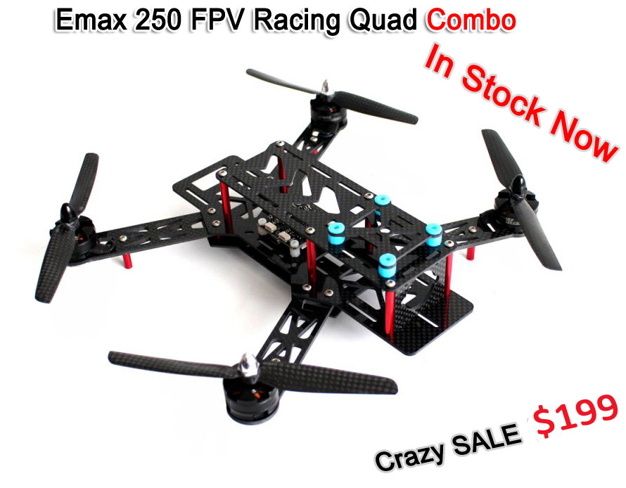 EMAX 250 FPV Racing Quadcopter Combo set (Pure Carbon Fiber/ Glass