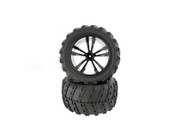 Himoto 1/10 scale RC CAR parts 31804B Black Tires and Wheels for Truck/Monster Truck (31613B+31803) 2P